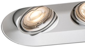 Sada 6 zaoblených zapustených bodových svetiel biela GU10 50 mm 2-svetlá - Hubs