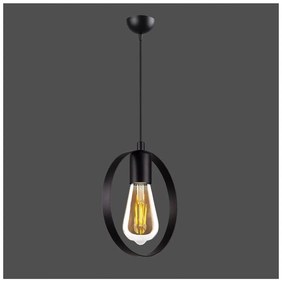 Čierne závesné svietidlo Squid Lighting Circle, výška 113 cm