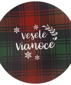 Károvaný klubový tanier Veselé Vianoce 33cm