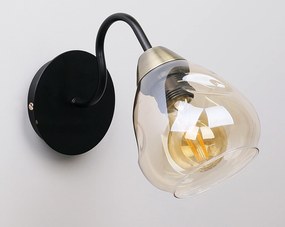 Candellux Čierno-zlaté nástenné svietidlo Unica pre žiarovku E27 21-00866