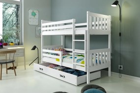 Detská poschodová posteľ so zásuvkou CARINO 2 Farba: Biela