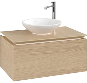 VILLEROY &amp; BOCH Legato závesná skrinka pod umývadlo na dosku (umývadlo v strede), 1 zásuvka, 800 x 500 x 380 mm, Nordic Oak, B60100VJ