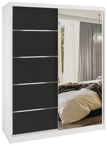 Šatníková skriňa SERENITY 133 cm čierny mat  MBP SERENITY SZP6/0/W/B/0/HIAL