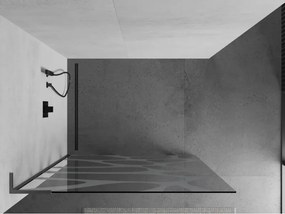 Mexen Kioto L, sprchová zástena Walk-In 70 x 200 cm, 8mm číre sklo biely vzor, grafitový profil, 800-070-103-66-97