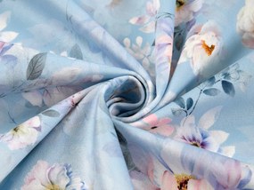 Biante Zamatový obdĺžnikový obrus Tamara TMR-044 Jarné kvety na nebesky modrom 50x100 cm