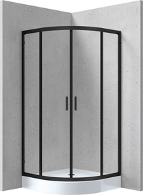 Deante Štvrťkruhový sprchovací kút Funkia 80x80 cm - KYP N52K - bez vaničky