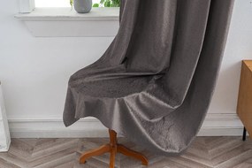 Zatemňovací záves DUNES VELVET 140x250 cm, tmavosivý Zavesenie: Kovové krúžky