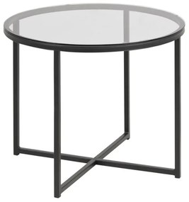 Odkladací stolík so sklenenou doskou Actona Cross, ⌀ 55 cm