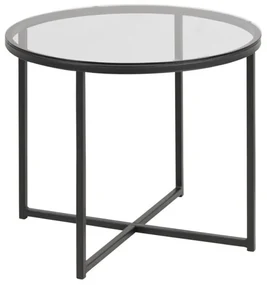 Odkladací stolík so sklenenou doskou Actona Cross, ⌀ 55 cm