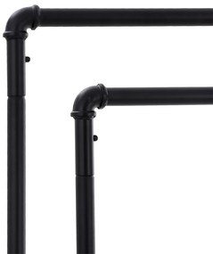 Dvojitý pojazdný stojan na oblečenie, čierny