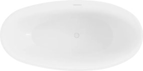 Mexen Bilbao, voľne stojaca vaňa 180 x 90 cm, biela-čierna, biely prepad, 51311809075-20