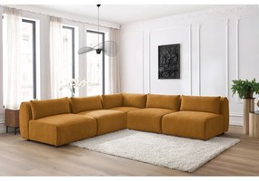 Rohová pohovka (variabilná) v horčicovohnedej farbe Jeanne - Bobochic Paris