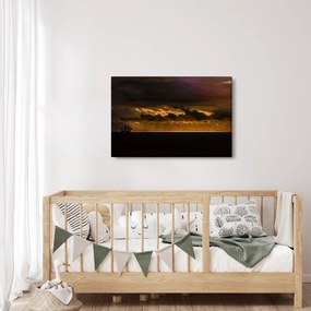 Obraz plachetnice pri západe slnka (90x60 cm)