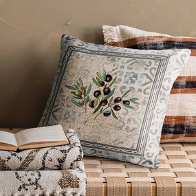 GOBELÍNOVÁ DEKORAČNÁ OBLIEČKA NA VANKÚŠ OLIVE 45X45 CM VZOROVANÁ