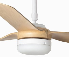 Stropný ventilátor Punt M, DC, biela/drevo svetlá