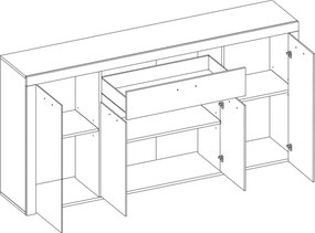 Sconto Komoda JONES matera/old style