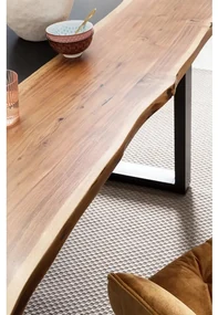 furniture-nabytek.cz - Masívny jedálenský stôl Black River z akácie, lakovaný, prírodný/čierny – 170×90×75 cm