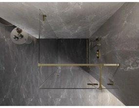 Mexen Lunar T, sklopný sprchový kút pravý 110 x 110 cm, 8mm číre sklo, zlatý profil, 834T-110-110-50-00-P