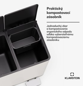 Klarstein EcoVista, odpadkový kôš s kompostérom, 40 l + 3 l/kôš + kompostér, Soft-Close
