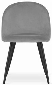 Stolička BELLO - sivý zamat / čierne nohy