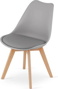 AKCIA Svetlosivá stolička BALI MARK s bukovými nohami II. akosť