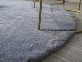 Protišmykový koberec RABBIT strieborný kruh