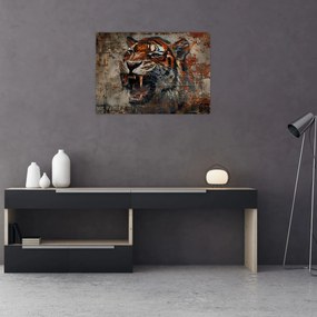 Obraz - Tiger z tehál (70x50 cm)