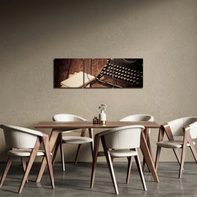 Obraz písacieho stroja (s hodinami) (90x30 cm)