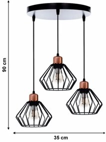 Luster na lanku PORTO 3xE27/40W/230V