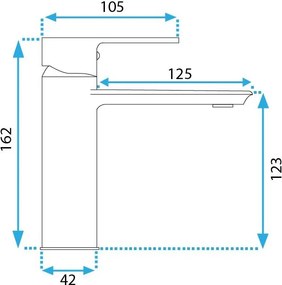 Rea Veneta, umývadlová batéria h-150, chrómová, REA-B6416