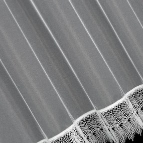 Biela záclona na páske SARI s ozdobnou čipkou 400x145 cm