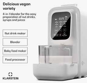 Klarstein Loire 4 v 1, výrobník vegánskych nápojov, 800/1200 W, 1200 ml, dotykové ovládanie, odnímateľný zásobník na vodu