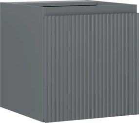 Mexen Rivel, kúpeľňová skrinka 45 cm, 1 dvierka, s drážkami, grafitová matná, 91A21-04547-1-BF66