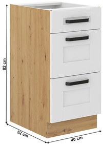 Spodná skrinka Lesana 2 (biela + dub artisan) 40 D 3S BB . Vlastná spoľahlivá doprava až k Vám domov. 1063991