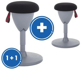 Balančná stolička Acorn 1 + 1 ZADARMO, čierna / sivá