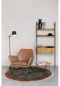 Čierna stojacia lampa s kovovým tienidlom (výška 135 cm) Hajo – White Label