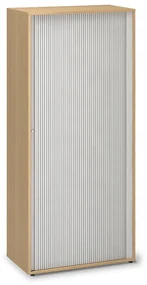Vysoká skriňa ProOffice, žalúziové dvere 80 x 45 x 178 cm, buk