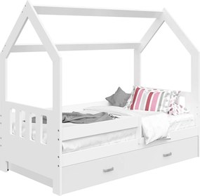 Dětská postel DOMEČEK D3C 80x160cm masiv bílá | AMI Nábytok