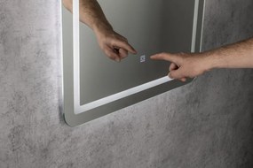 Aqualine Aqualine, SALICA zrkadlo s LED osvetlením 60x80cm, dotykový senzor, stmievateľné, SC080