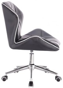 LuxuryForm DESIGN Stolička MILANO MAX na striebornej podstave s kolieskami - čierna