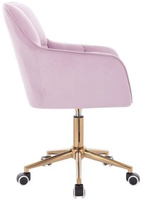 LuxuryForm DESIGN Kreslo AMALFI VELUR na zlatej podstave s kolieskami - levanduľa