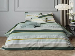 Mistral Home obliečka bavlnený satén Crass Stripe Celadon - 140x220 / 70x90 cm