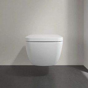 VILLEROY &amp; BOCH Collaro Combi-Pack, závesné WC s DirectFlush + WC sedátko s poklopom, s QuickRelease a Softclosing, biela alpská, s povrchom CeramicPlus, 4626HSR1