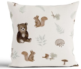 Bavlnená obliečka na vankúš Renforcé 40 × 40 cm - Medvedík v lese