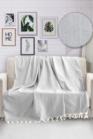Svetlosivý bavlnený pléd cez posteľ Viaden HN, 170 x 230 cm