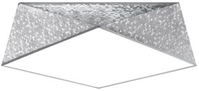 Stropné svietidlo Hexa, 1x sivé plastové tienidlo, (biely plast), (fi 45 cm)