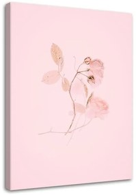 Obraz na plátně Květinový minimalismus Příroda Růžová - 60x90 cm