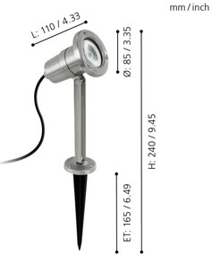 Eglo 94111 - LED vonkajšie osvetlenie NEMA 1xGU10/5W/230V