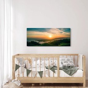 Obraz východu slnka nad morom (120x50 cm)