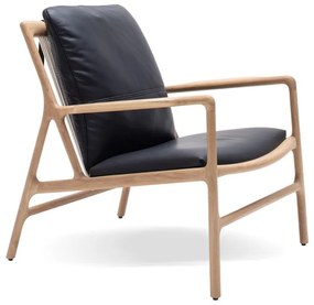 Kožené kreslo v čierno-prírodnej farbe Dedo - Gazzda